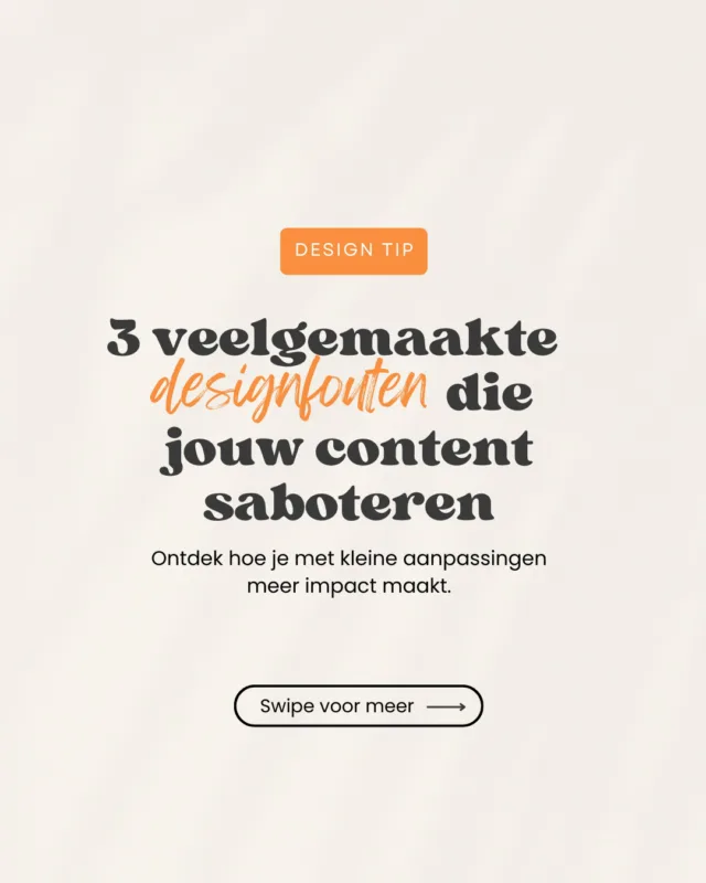 🚫 4 veelgemaakte designfouten die jouw content saboteren
Ik begrijp als geen ander dat design misschien niet jouw expertise is — en dat is oké. Want ieder zo z'n kwaliteiten. Maar ondanks dat je er misschien minder goed in bent, wil je wél dat jouw content professioneel en krachtig overkomt, toch?
Daarom deel ik 4 veelvoorkomende fouten die ik vaak zie bij ondernemers én hoe je ze kunt vermijden.👀. Swipe en ontdek hoe jij in het vervolg deze fouten kunt vermijden 👉🏼
💬 Herken jij één (of meer) van deze fouten?
#designtips #grafischontwerp #brandingvoorondernemers #socialmediadesign #graphicdesign #ripplecreativenl #branding #brandidentity #huisstijl